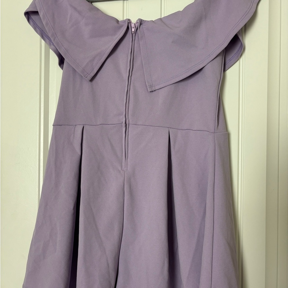 Lavender off the shoulder business jumper